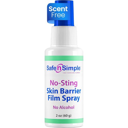 Safe n' Simple Skin Barrier Spray No-Sting - 2oz Bottle - Alcohol-Free Skin Prep Spray, Odor-Free Barrier Film for Ostomy Care, Stoma Skin Protection, Adhesive Prep for Medical Tapes and Dressings