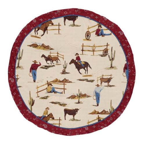 Sweet Jojo Designs Boy Baby Tummy Time Playmat Wild West Taupe Red And Blue