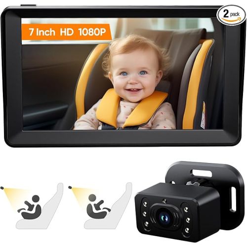 Kidsneed Baby Car Camera - 7 Inch Large Screen Baby Monitor for Car