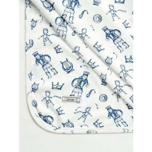 David & Goliath Blue Swaddle Cotton