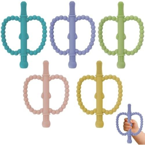 Hollow Teether Tube Apple Shape Baby Teething Toy for Babies 0-36M