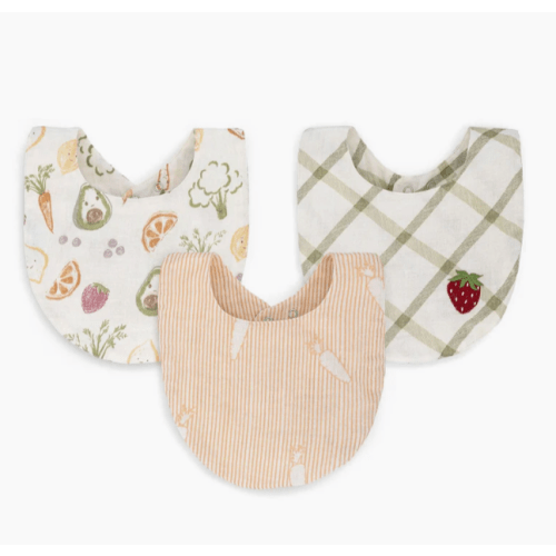 Crane Baby Cotton Bandana Drool Bibs (3 Pack) - Fruit & Veggie