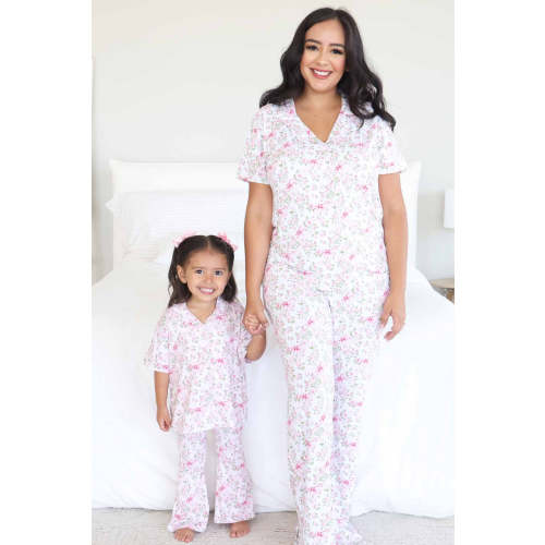 Women's Two Piece Flare Lounge Set | Bows in Bloom