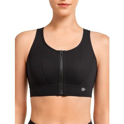 Yvette Front Closure Sports Bras for Women High Support Large Bust Supportive Sports Bra High Impact for Running