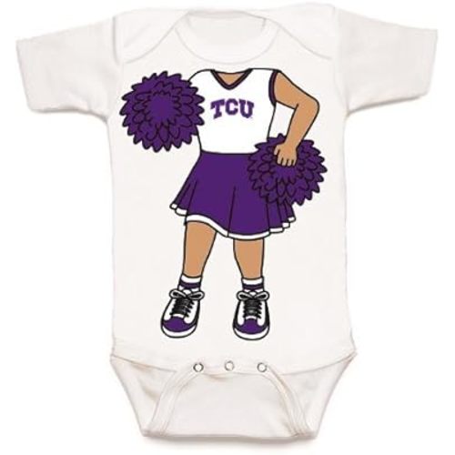TCU Texas Christian Heads Up! Cheerleader Baby Onesie