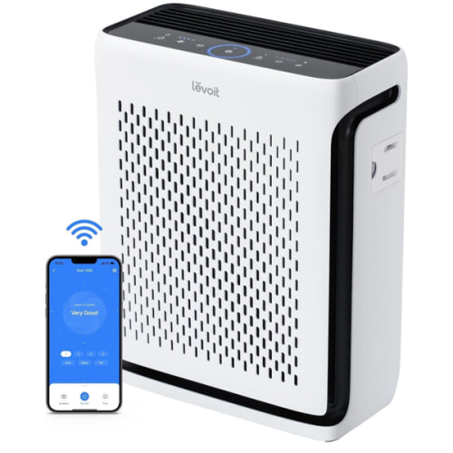 LEVOIT Air Purifier for Home Large Room Up to 1073Ft² with Air Quality Monitor, AHAM VERIFIDE, Smart WiFi, Washable Pre-Filter, HEPA Sleep Mode for Pets, Allergies, Dust, Pollen, Vital 100S-P, White