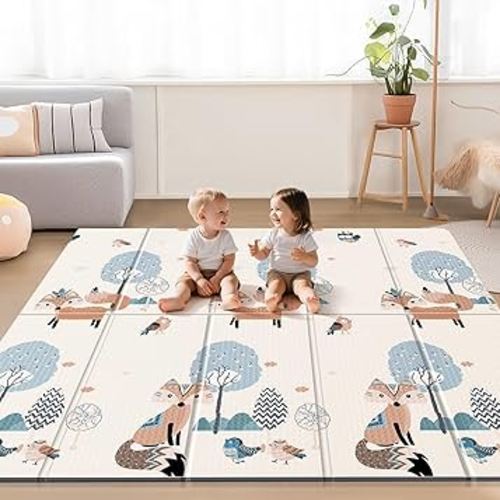 UANLAUO Kids Play Mat for Babies and Toddlers - Baby Play Mats for Floor Crawling Mats for Babies 6-12 Months, Large Waterproof Activity Playmats for Baby Infants, Toddlers, Play & Tummy Time