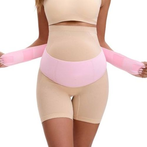 INSPIRE CHIC Women's Maternity Belly Bands-Soft and Breathable Pregnancy Belly Support Band, Adjustable Belt for Back X-Large Pink