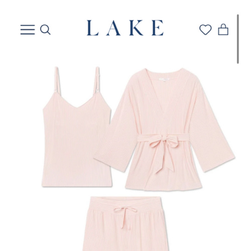 LAKE | Women | DreamModal™ Pajamas | English Rose Pencil Stripe Maternity Kimono Bundle