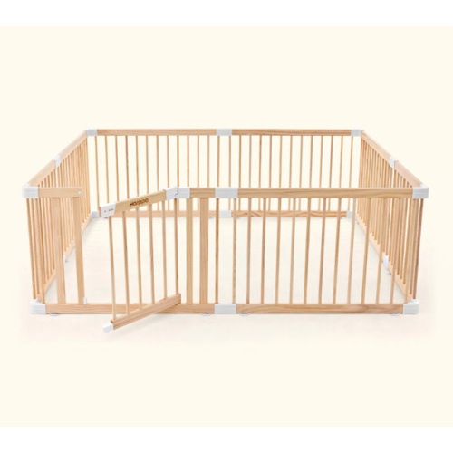 Harppa Grovi Wooden Baby Gate Playpen | Non-Toxic Foldable DIY Adjustable Play Yard for Infants & Toddlers – Natural Finish Baby Fence for Small & Large Spaces