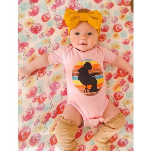 WSP Houser Vintage Sunset Infant Baby Bodysuit - Funny Baby Bodysuit, Cute Baby Bodysuit, Panic Baby