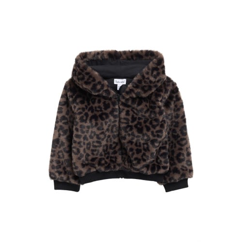 Cheetah Girl Faux Fur Hooded Jacket, 18-24M