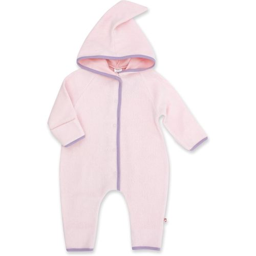 Pink Zutano Cozie Fleece Baby One-Piece Elf Romper with Hood