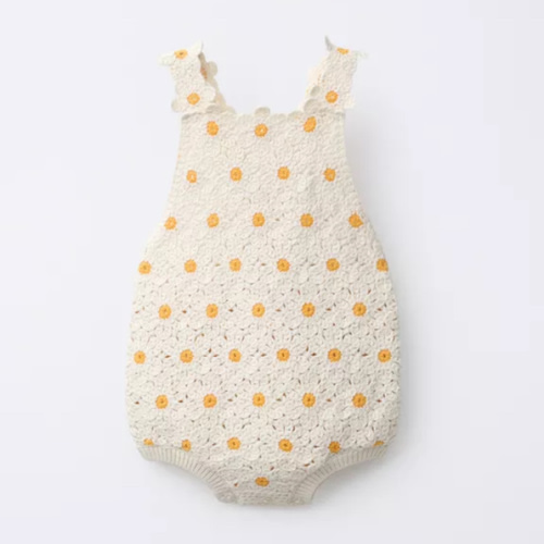 PLAIN CROCHET DAISY ROMPER - Ecru | ZARA United States