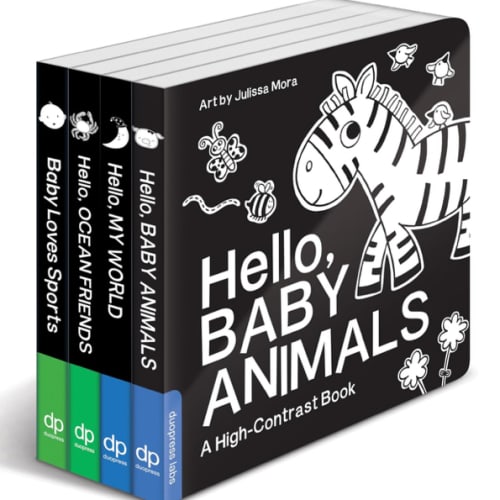 High Contrast Baby Book Set: 4 Board Books for Newborns