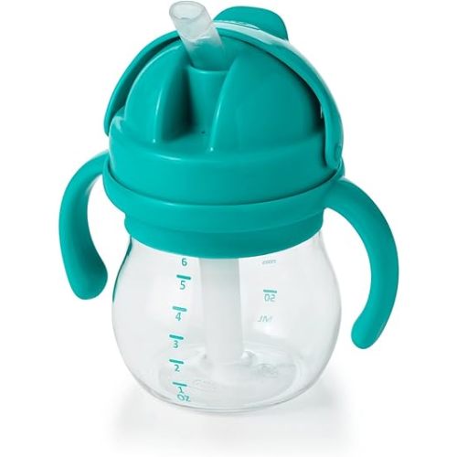 OXO Tot 6 Ounce Transitions Straw Cup with Removable Handles - Teal