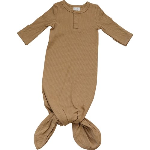 Cafe Organic Cotton Ribbed Knot Gown | Bee Like Kids