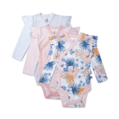 3-Pack Organic Cotton Long Sleeve Side-Snap Bodysuits | Honest Baby Clothing