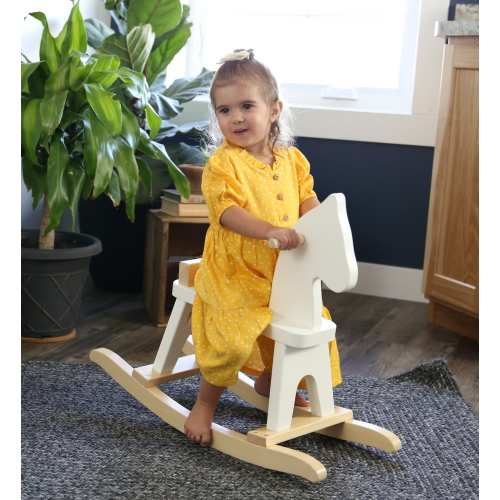Amish-Made Wooden Rocking Horse Toddler Toy