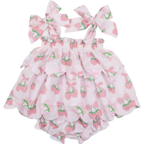 Strawberry Shoulder Tie Diaper Set