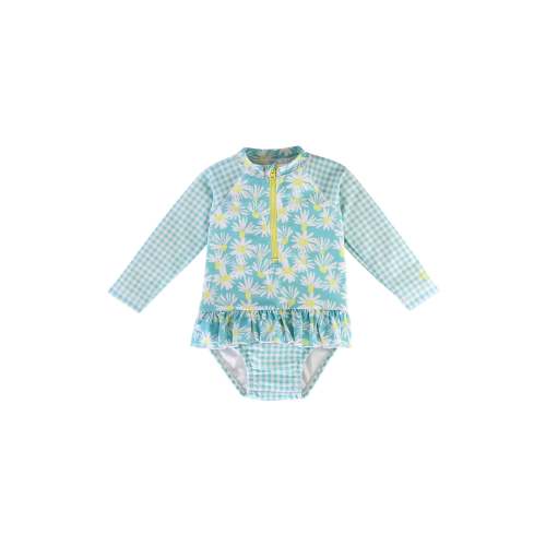 Baby Girl's Long Sleeve Ruffled Swim Suit
