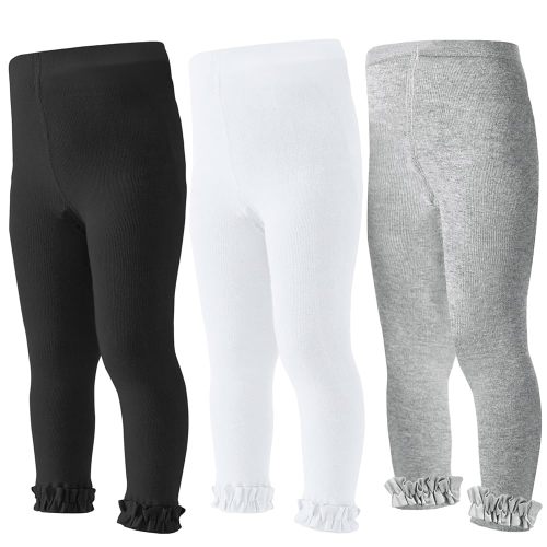 Baby Leggings Toddler Footless Tights Girls Ruffle Leggings Kids Cotton Stockings Pants 1/2/3 Pack