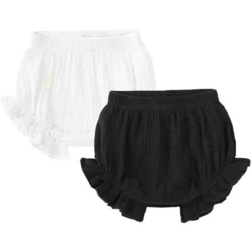 Durio Cotton Baby Bloomers Ruffle Diaper Cover Short for Toddler Girls Boys