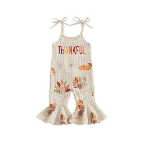 Toddler Baby Girl Bell Bottoms Romper Floral/Butterfly Overalls Suspender Flare Pants One Piece Strap Jumpsuit