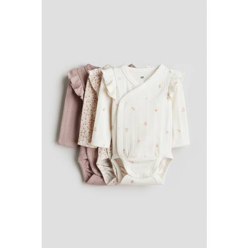 3-PACK POINTELLE WRAPOVER BODYSUITS