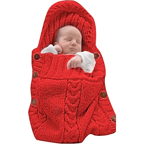 XMWEALTHY Newborn Baby Wrap Swaddle Blanket Knit Sleeping Bag Sleep Sack Stroller Wrap for Baby(Red) (0-6 Month)