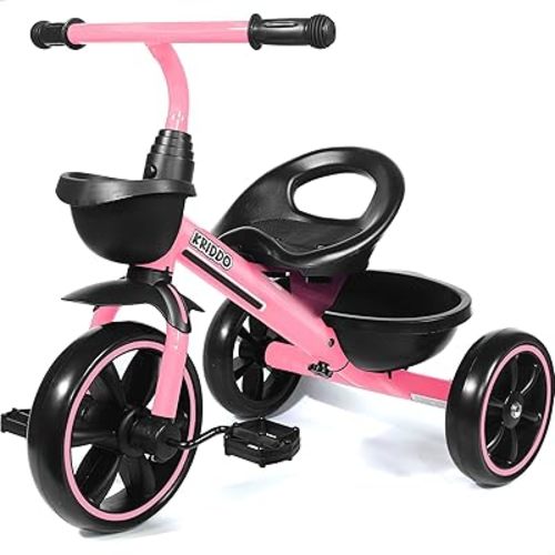 KRIDDO Toddler Tricycle for Toddlers Age 2-5, Tool-Free Trike