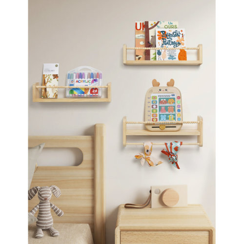 Dakota Fields Nursery Floating Shelves For Wall, Set Of 3 Book Shelves & Reviews | Wayfair