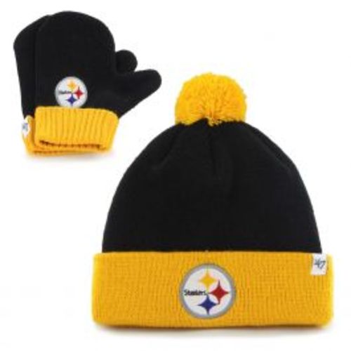 Pittsburgh Steelers Infant '47 Brand Bam Bam Knit Cap Set