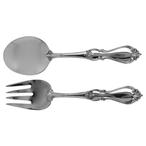 Queen Elizabeth I (Sterling, 1970, No Monograms) 2 Pc Baby Set (BF, BS) by Towle Silver