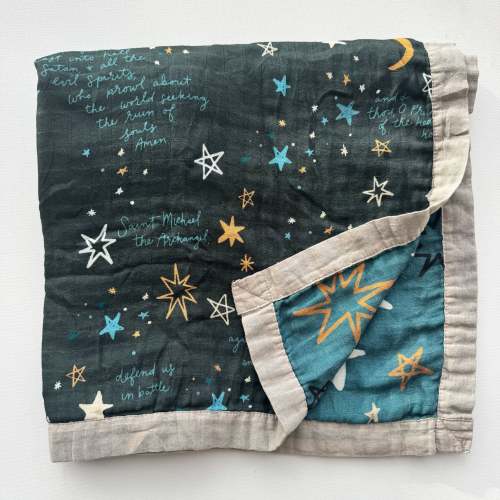 St. Michael Prayer Luxury Double Sided Muslin Catholic Blanket