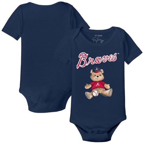 Infant Atlanta Braves Tiny Turnip Navy Teddy Boy Bodysuit