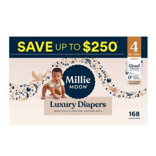 Millie Moon Luxury Diapers - Size 4 - 168ct
