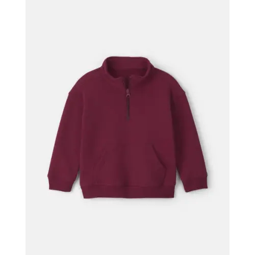 Toddler Boy Fleece Quarter-Zip Pullover Sweatshirt - Burgundy | Carter's