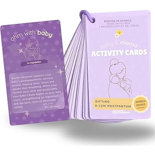 Baby Activity Cards for Newborns, 25 Screen-Free Infant Development Activities Ages 0-12 Months, Sensory Play and Baby Bonding by Neuroscientist
