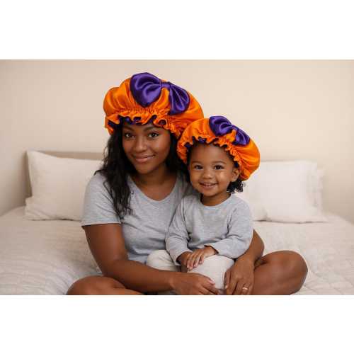 Satin Bonnets for Mommy & Baby Great gifts for a Mother’s/Daddy’s. Protect hair natural- curly hair hold in moisture / WITH adjustable band