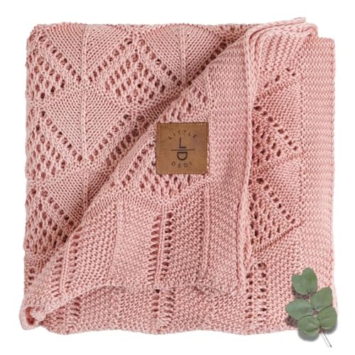 Little Dedi Hypoallergenic Baby Blanket - 30x40 Inches Pink, Oeko-TEX® Certified, Thermal-Regulating, Silky Soft Knit for Girls & Boys - Swaddle, Toddler, or Receiving Blanket