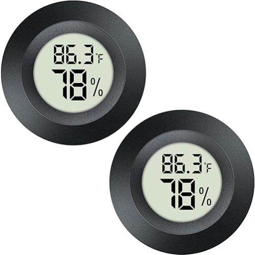 2 Pack Hygrometer Thermometer Mini Digital LCD Monitor Indoor/Outdoor Humidity Meter Gauge Temperature for Humidifiers Dehumidifiers Greenhouse Reptile Humidor Fahrenheit/Celsius(℉/℃) by QPEUIM
