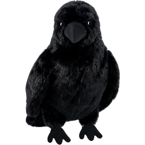 1 PCS Realistic Crow Plush, Black Crow Stuffed Animal Plush, Realistic Raven Prop, Soft Little Bird Raven Stuffed for Christmas Birthday Gifts Halloween Party Home Decor 9.84
