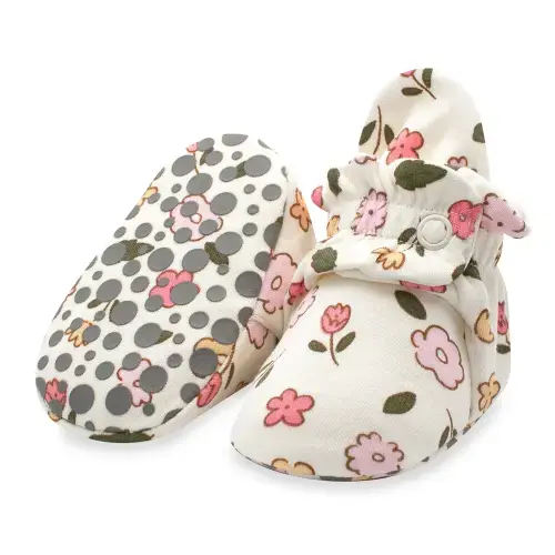Wildflowers Organic Cotton Gripper Baby Booties – Zutano