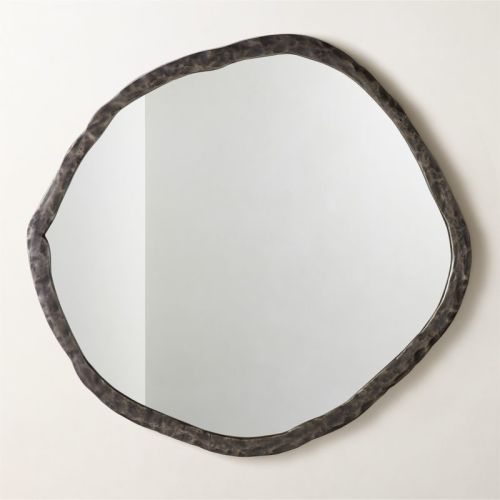 Abel Black Round Wall Mirror 48"