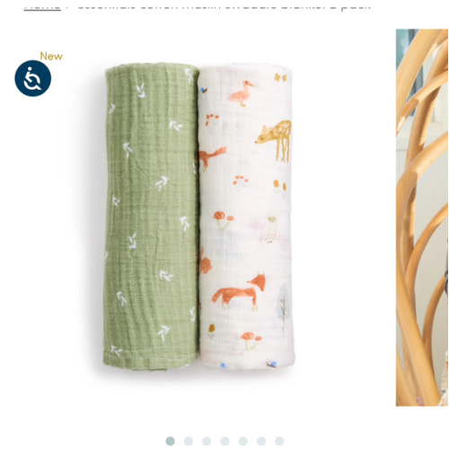 aden + anais sage woodland essentials cotton muslin swaddles 2 pack