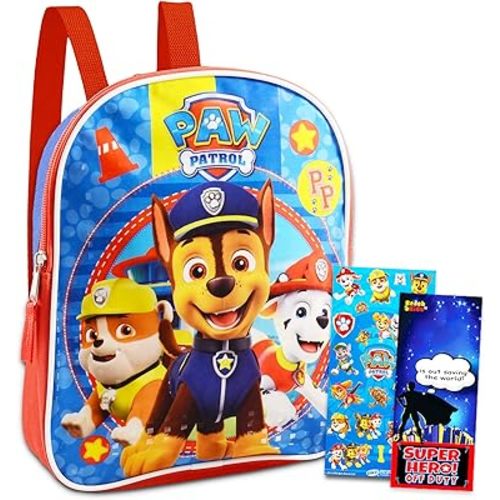 Nick Jr. Paw Patrol Mini Backpack Set - Bundle of Premium 11" Paw Patrol School Bag Plus Stickers & Door Hanger - School Supplies for Kids, Toddlers