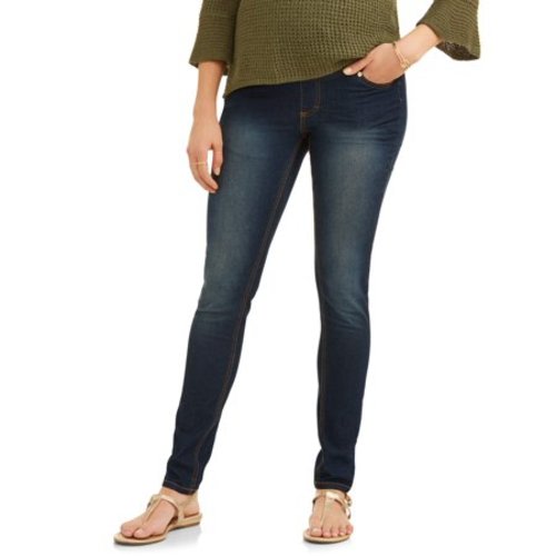 Full-Panel Super Soft Skinny Maternity Jeans -- Available in Plus Sizes - Dark