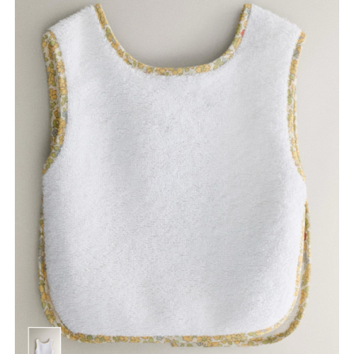 BABY BIB WITH FLORAL PIPING