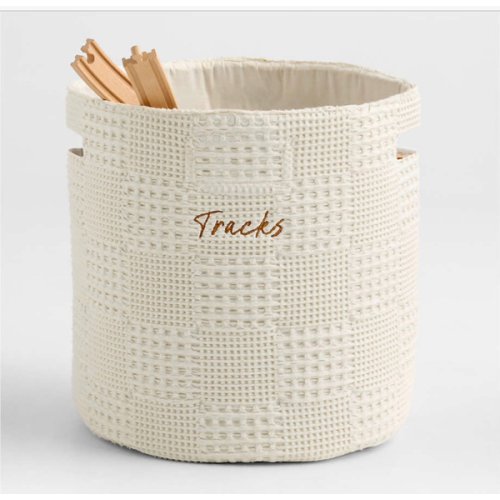 Nella Cream Organic Cotton Floor Storage Bin with Handles